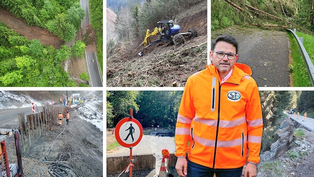 The storms are stretching road maintenance companies to the limit. The picture shows Styrian regional geologist Franz Nöhrer. (Bild: Krone KREATIV/,Krone KREATIV)