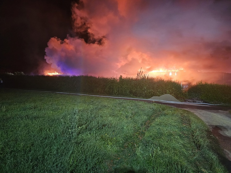 Zwölf Feuerwehren stehen im Einsatz. (Bild: Bachhiesl)