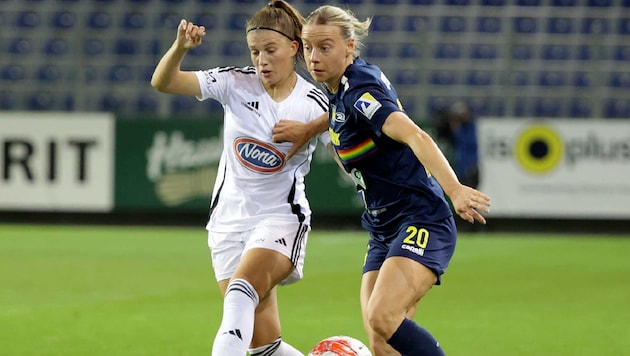 Sophie Hillebrand (right) made it through to the group stage with St. Pölten. (Bild: Gepa pictures/Walter Luger)