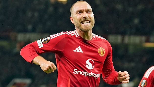 Manchester United midfielder Christian Eriksen (Bild: AP)