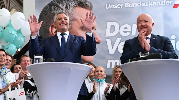 From the left: Nehammer and ÖVP Secretary General Christian Stocker
