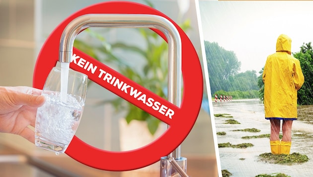 Die Überflutungen haben auch das Trinkwasser verunreinigt.   (Bild: Krone KREATIV/stock.adobe.com)