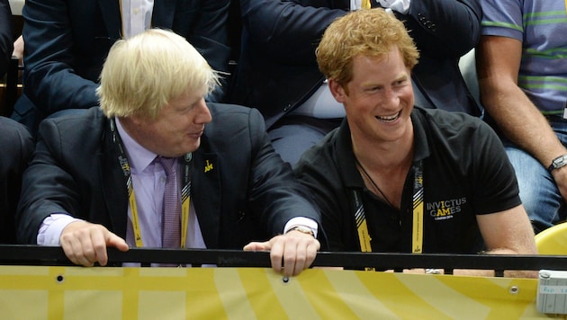 Boris Johnson and Prince Harry at the Invictus Games in 2014 (Bild: picturedesk.com/Mark Stewart / Camera Press)