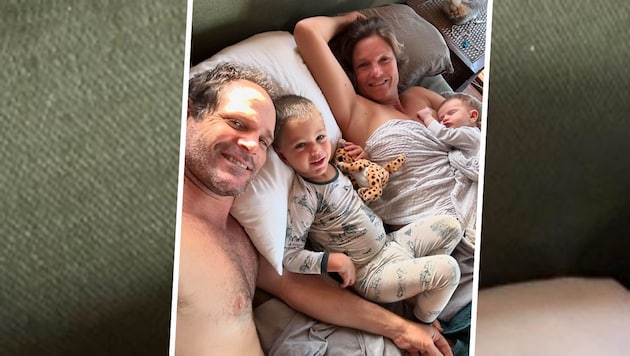 Julia Mancuso is having a good time with her loved ones in the family bed. (Bild: Facebook.com/Julia Mancuso)