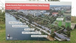 Nur der Name der neuen Grünfläche steht fest – sie soll Bank Austria Park heißen. Genaue Details fehlen. (Bild: Bartel Gerhard/Gerhard Bartel)