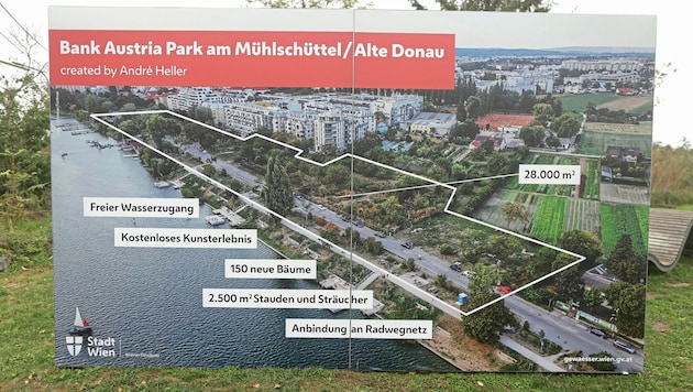 Nur der Name der neuen Grünfläche steht fest – sie soll Bank Austria Park heißen. Genaue Details fehlen. (Bild: Bartel Gerhard/Gerhard Bartel)