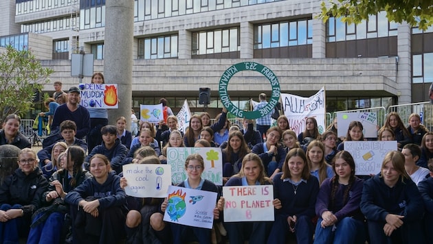 Around 600 climate activists marched through the city center of Bregenz on Friday. (Bild: Fridays for Future)