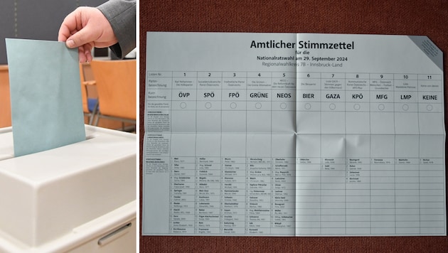 Eleven lists and parties are on the ballot paper. (Bild: Patrick Huber/Manuel Schwaiger/Krone KREATIV)