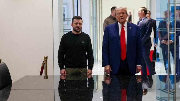 Selenskyj war bei Trump in seinem Tower zu Gast. (Bild: Getty Images/Alex Kent)