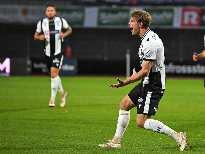 Lars Nussbaumer made it 1:0 for Bregenz with his strong left foot.