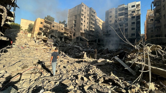 The devastation in the Haret Hreik neighborhood in the southern suburbs of Beirut