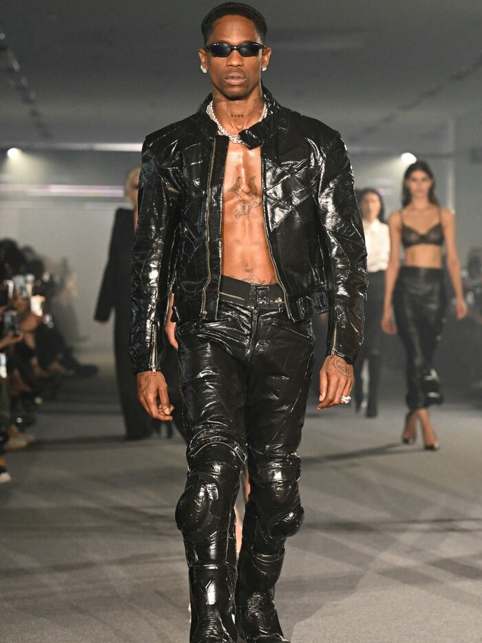 Rapper Travis Scott also walked the catwalk for Vetements.