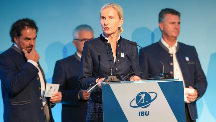 ÖSV-Präsidentin Roswitha Stadlober beim IBU-Kongress in Belgrad