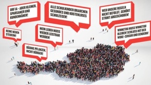 Die „Krone“-Plakatserie „Die Stimme Österreichs“ anlässlich der Nationalratswahl soll den Österreichern eine gewichtige Stimme geben. (Bild: Krone KREATIV/stock.adobe.com)