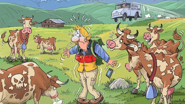 So sieht unser Karikaturist Alfred Zettler die Gemengelage in der Wildschönau. (Bild: Zettler Alfred)