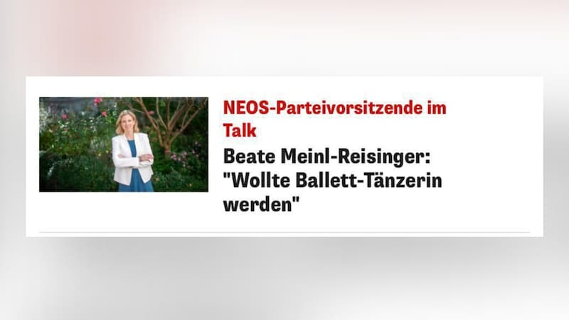 Neos leader Meinl-Reisinger mentioned three different professions as her childhood dream job in various media. (Bild: zVg)