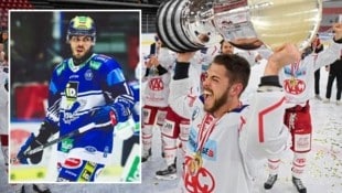 Mit dem KAC wurde Thomas Vallant 2021 Meister – nun läuft er für den VSV auf. (Bild: Pessentheiner/F. Pessentheiner, GEPA/Götzhaber)