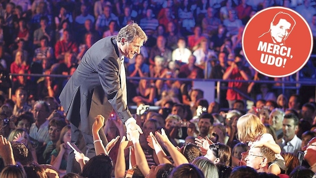 Eight years after the Starnacht premiere, audience favorite Udo Jürgens returned to the Wörthersee Ostbucht. (Bild: Krone)