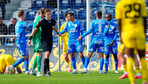 Der FAC jubelt – zum Leidwesen von Lafnitz. (Bild: GEPA/GEPA pictures)