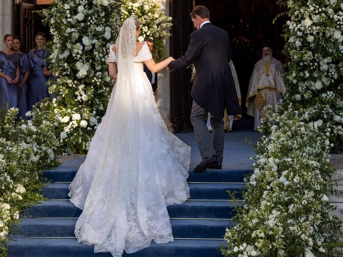 Auch der lange Schleier hat Tradition. Mary von Dänemark trug ihn bei ihrer Hochzeit mit König ...