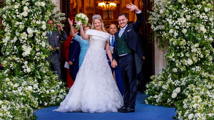 Prinzessin Theodoras Brautkleid hat die griechische Designerin Celia Kritharioti entworfen.
