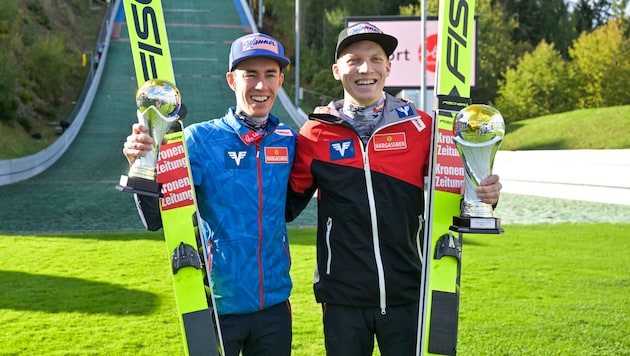 Stefan Kraft (left) and Julian Hörl (Bild: GEPA/GEPA pictures)