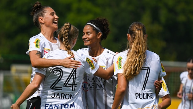 The Altach ladies were finally able to celebrate again. (Bild: GEPA pictures)