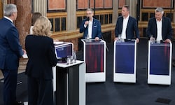 Die Parteichefs im ORF-Gespräch am Wahlabend