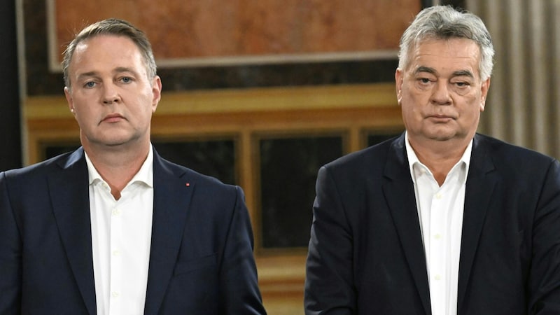 SPÖ leader Andreas Babler and Werner Kogler (Greens) (Bild: APA/HELMUT FOHRINGER)