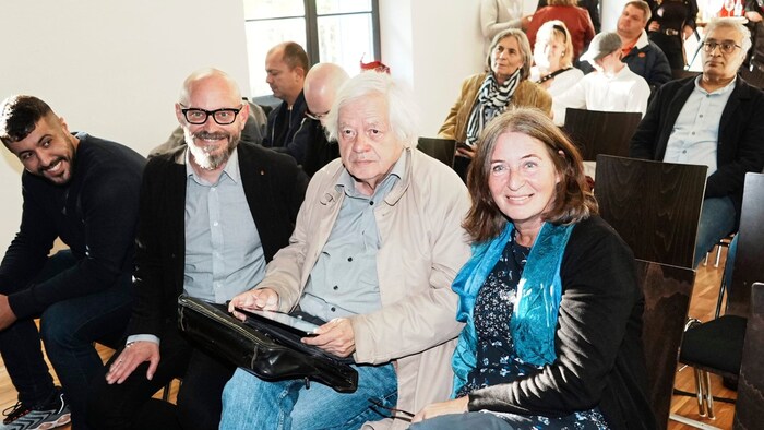Freuen sich über Verdreifachung der Stimmen in Graz: Elke Kahr, Franz Parteder und Hanno Wisiak
