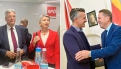 SPÖ und FPÖ: zwischen Trauermiene und Freudentaumel (Bild: Evelyn Hronek/ Kerstin Wassermann)