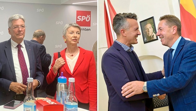 SPÖ und FPÖ: zwischen Trauermiene und Freudentaumel (Bild: Evelyn Hronek/ Kerstin Wassermann)