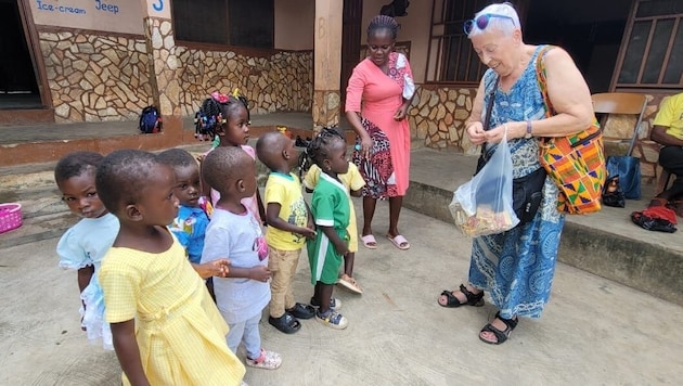 Cerwenka during her four-week visit to the region in the west of Ghana in the summer (Bild: zVg)