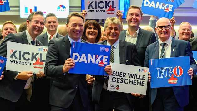 The FPÖ had reason to celebrate in every municipality in Upper Austria on Sunday. (Bild: Werner Kerschbaummayr/WERNER KERSCHBAUMMAYR / FOTOKERSCHI)