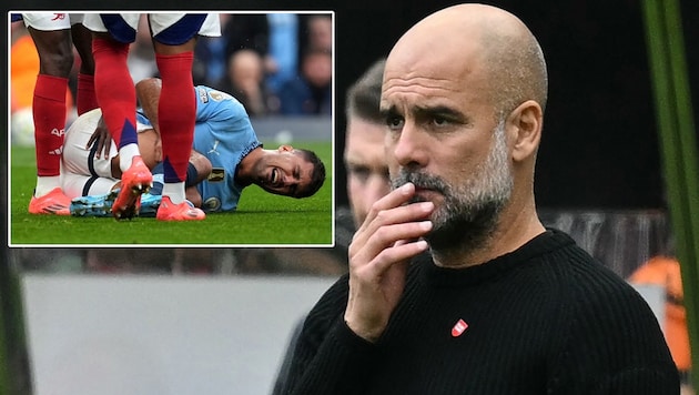 Pep Guardiola muss lange auf Rodri verzichten – im Winter soll Ersatz kommen.  (Bild: APA/AFP/Oli SCARFF, ASSOCIATED PRESS)