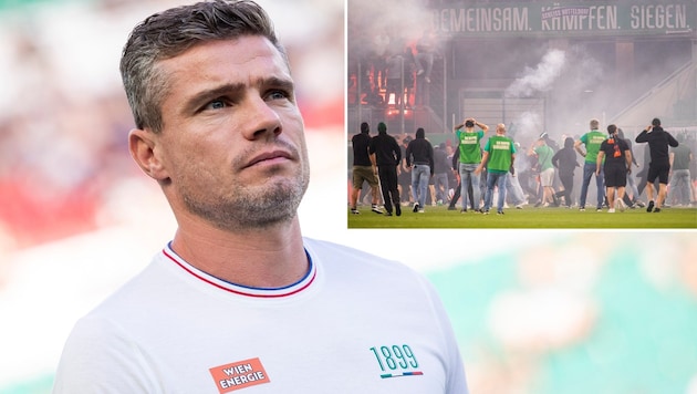 For Rapid coach Robert Klauß, abandoning matches after the riots at the Vienna derbies is not a solution. (Bild: GEPA/GEPA pictures)