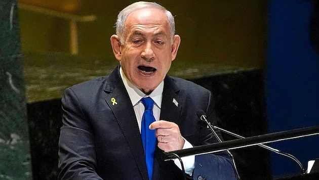 Benjamin Netanyahu geriet ins Visier der Hisbollah-Miliz. (Bild: APA/AP)