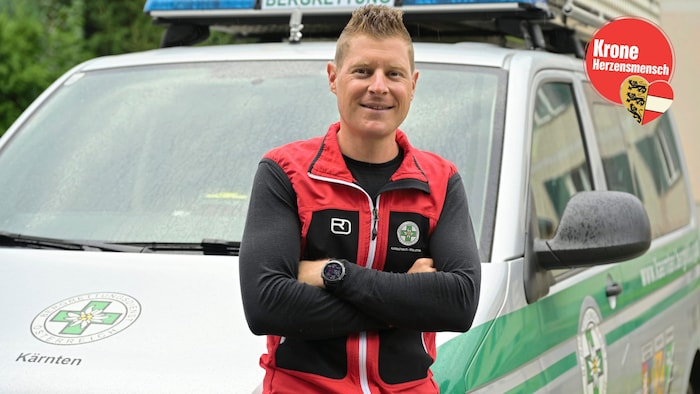 Fabian Bucher ist nicht nur bei der Bergrettung, sondern auch bei der Feuerwehr, dem Roten Kreuz ...