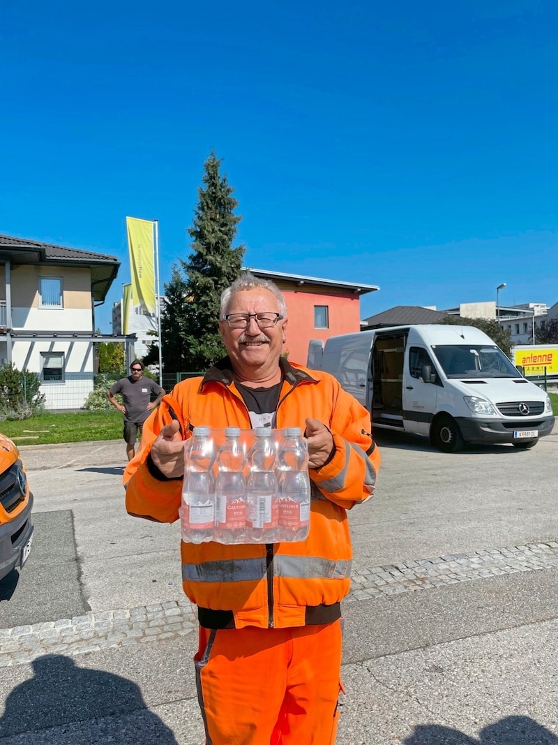 Bis alles gespült ist, gibt es am Messeparkplatz Trinkwasser. (Bild: Fister Katrin)