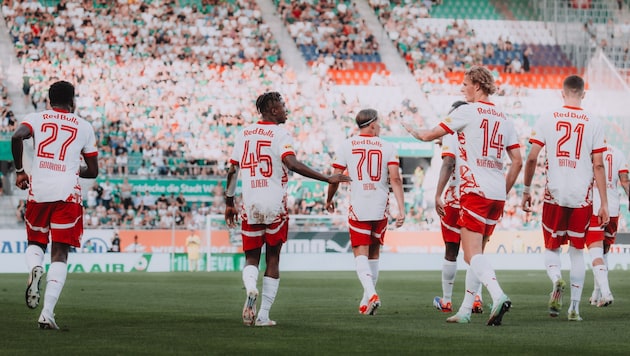 Gourna-Douath, Nene, Dedic, Kjaergaard and Ratkov (from left). (Bild: Red Bull Salzburg/Michael Meindl)