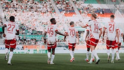 Gourna-Douath, Nene, Dedic, Kjaergaard und Ratkov (v. li.). (Bild: Red Bull Salzburg/Michael Meindl)