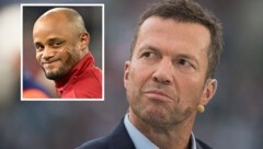 Lothar Matthäus (rechts) fordert Lösungen von Bayern-Trainer Vincent Kompany. (Bild: APA/dpa/Federico Gambarini, GEPA)