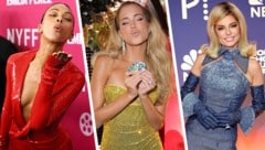 Zoe Saldana, Sylvie Meis und Shania Twain lieben Glitzer! (Bild: Krone KREATIV/Frederic Kern / Action Press / picturedesk.com Getty Images via AFP/GETTY IMAGES/Theo Wargo Getty Images via AFP/Terry Wyatt)