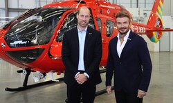 Bart-Brüder im Einsatz: Prinz William und David Beckham inspizieren gemeinsam neue medizinische ...