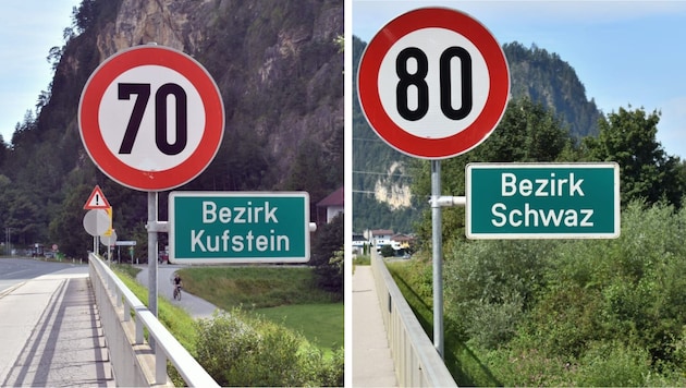 The districts of Kufstein and Schwaz are now "blue". (Bild: Manuel Schwaiger/Krone KREATIV)