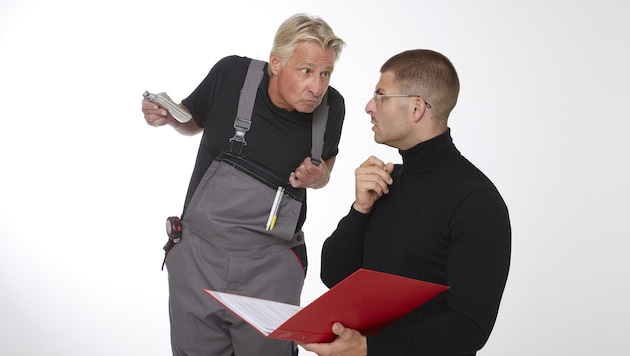 Guaranteed punchlines: Wolfgang Ortner (left) and Max Ortner (Bild: Ulli Engleder)