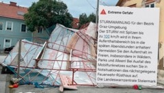 Am 15. September gingen die ersten „AT-Alerts“ heraus, als ein Sturm über weite Teile der Steiermark fegte (Bild: die Grazer Münzgrabenstraße). (Bild: Krone KREATIV)