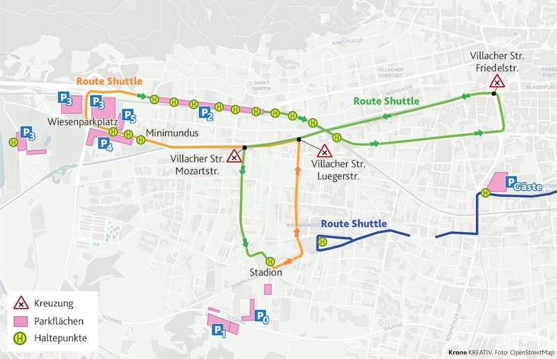 Map of parking lots for the Hit. (Bild: Klaus Loibnegger)