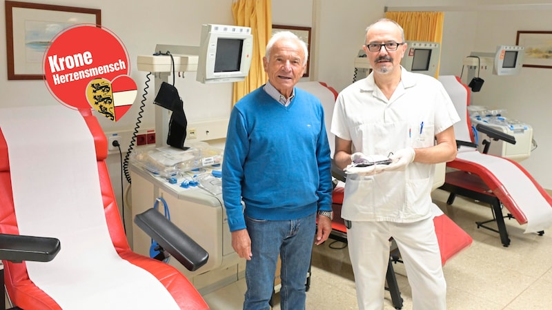 Strießnig and Sima at the blood donation center. (Bild: Evelyn Hronek)