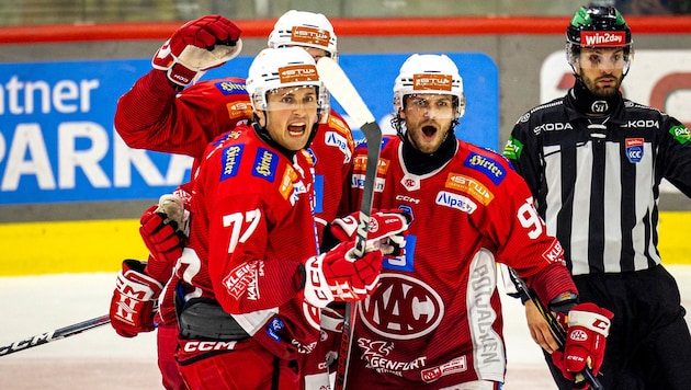 The KAC also won against the Capitals. (Bild: GEPA/GEPA pictures)